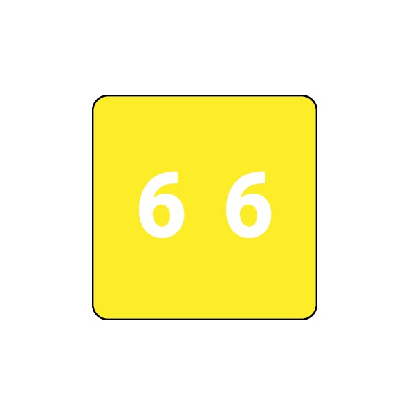 Ames - Filing Labels - Large - Number 6 1-7/8" x 1-7/8" Yellow